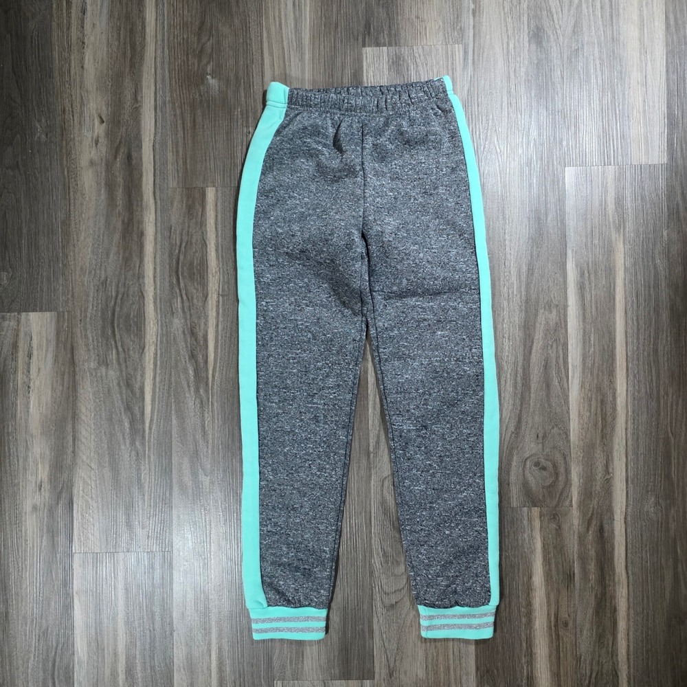 Real Love Girls Gray Mint Green Glitter Stripe Jogger Sweatpants Size‎ 10/12